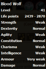 Blood Wolf stats