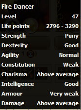 Fire Dancer stats