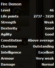 Fire Demon stats