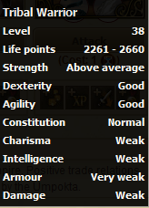 Tribal Warrior stats