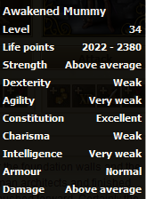 Awakened Mummy stats