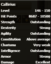 Callirius stats Callirius stats