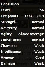 Centurion stats