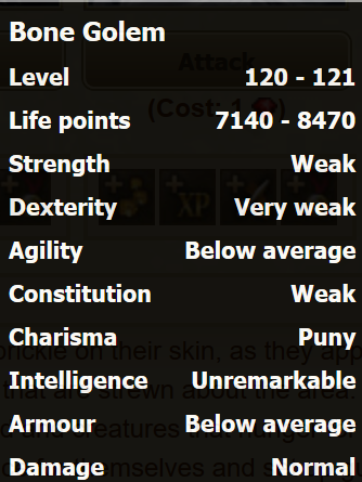 Bone Golem stats
