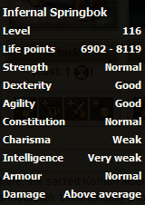 Infernal Springbok stats