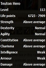 Teuton Hero stats