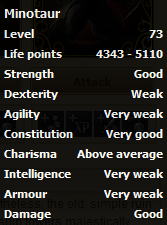 Minotaur stats