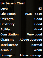 Barbarian Chief stats
