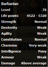 Barbarian stats