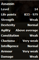 Assassin stats