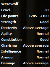 Werewolf stats