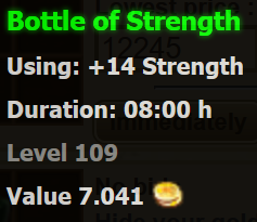 Bottle of Strength stats