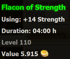 Flacon of Strength stats