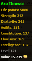 Axe Thrower stats Axe Thrower stats