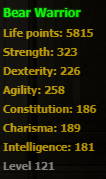 Bear Warrior stats Bear Warrior stats