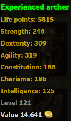 Experienced Archer stats Experienced Archer stats