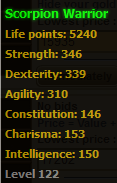 Scorpion Warrior stats Scorpion Warrior stats