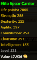 Elite Carrier Spear stats Elite Carrier Spear stats