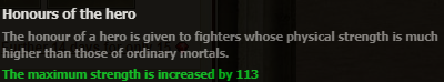 Honour of the hero stats