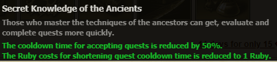 Secret Knowlege of the Ancients stats